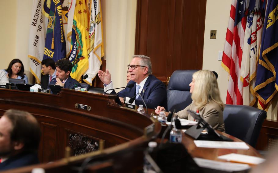 Rep. Mike Bost, R-Ill., chairman of the House Committee on Veterans’ Affairs, at a hearing. He disclosed Monday, Nov. 13, 2023, that the committee is looking into allegations of sexual misconduct by a supervisor at the Office of Resolution Management, Diversity and Inclusion at the Department of Veterans Affairs.