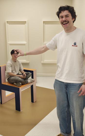 This room at the Twist Museum in London is designed to create the illusion of distance. Known as the Beuchet chair illusion, it was created by psychologist Jean Beuchet in the 1960s.
