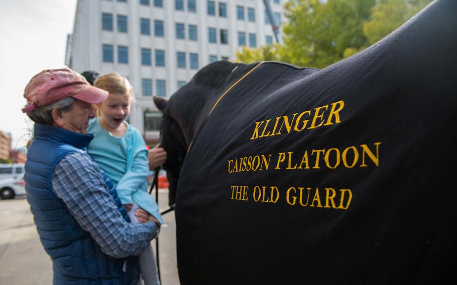 Horse Stars Hall of Fame inductee Klinger, shown here in 2017 during his career with the Old Guard Caisson Platoon, in Washington.