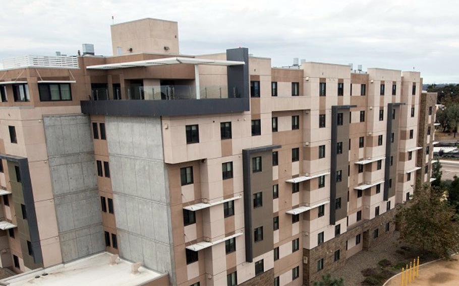 Navy housing at Naval Base Coronado in California. The San Diego base was found to have some of the highest deferred maintenance costs in the service in a recent Congressional Budget Office study.