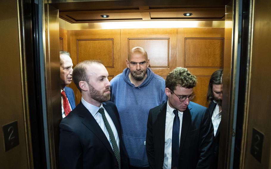 Sen. John Fetterman (D-Pa.) puts the “casual” in “business casual.” 