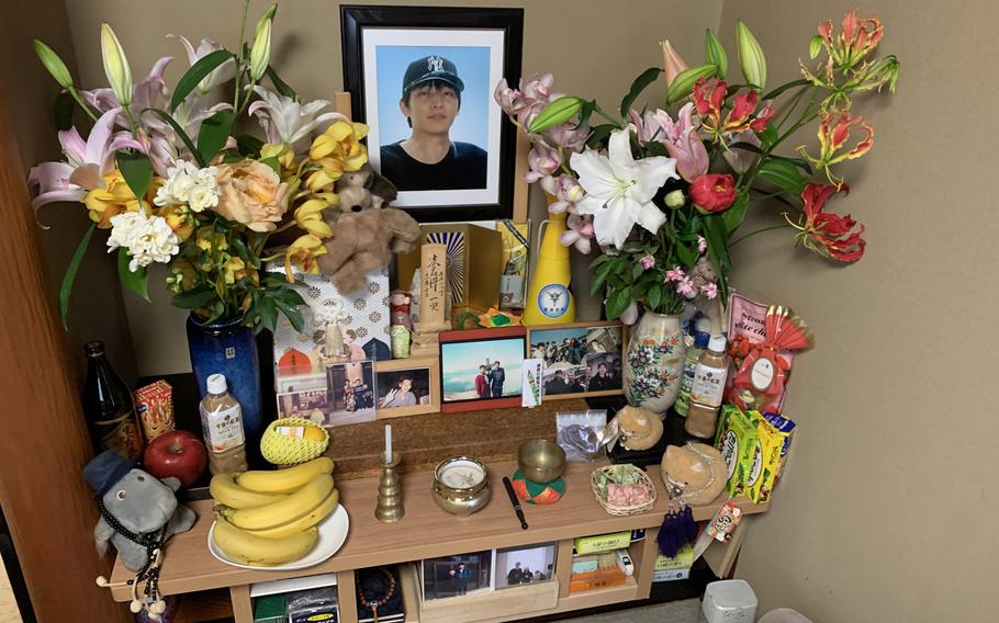 A shrine to Kazuya Ohata at his parents' home in Kanazawa, Japan. He died at age 40 after being physically restrained in a psychiatric institution. 