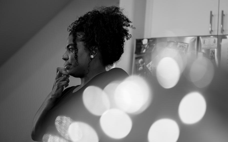 On her last day of maternity leave, in January, Arielle Anderson ponders leaving her daughter, Arleaux, to return to work. 