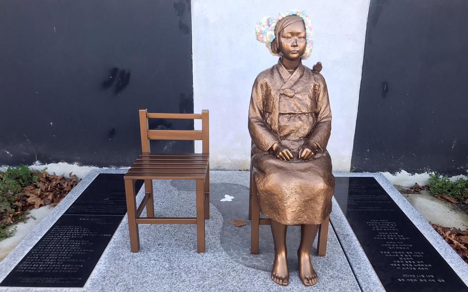 Statues of Peace have been erected in South Korea and other countries to honor the victims of sexual slavery, known euphemistically as comfort women, by the Japanese military during World War II. 