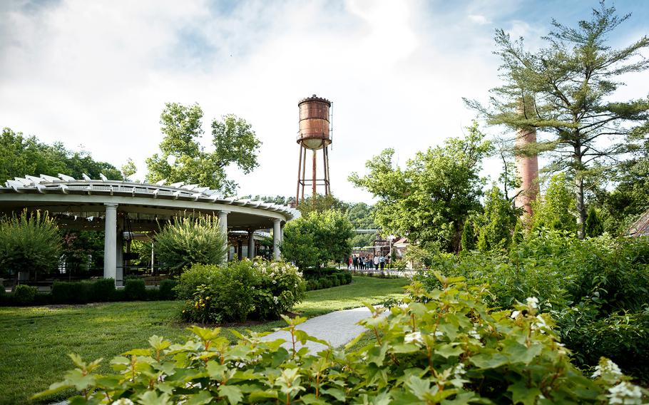 The grounds at Castle & Key Distillery. Here the legendary E.H. Taylor Jr. began making bourbon in 1887. The distillery fell into ruin for a half century following Prohibition but was renovated in 2018 and began producing bourbon for the first time in nearly five decades in 2022. 