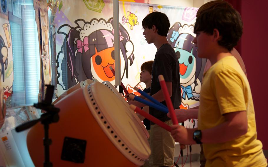 Most of Namco Akihabara's third floor is dedicated to a Taiko drum game that is popular in arcades across Japan. 