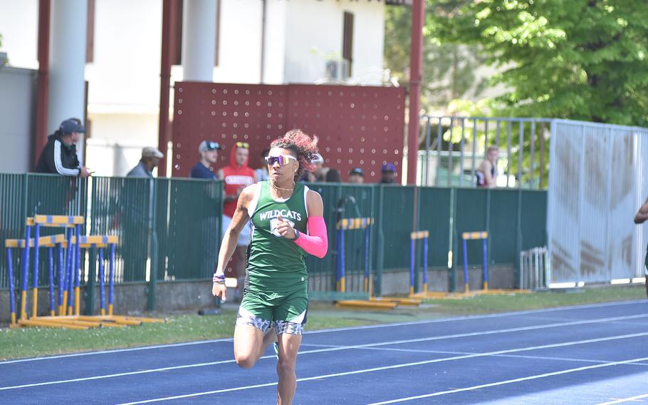 Naples' Cameron Collins won the boys 400 on Saturday, April 29, 2023, at a DODEA-Europe track meet in Pordenone, Italy.