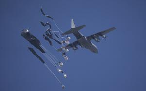 Aid is airdropped from planes.