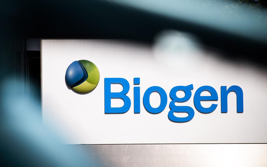 Biogen headquarters in Cambridge, Mass., on June 7, 2021.