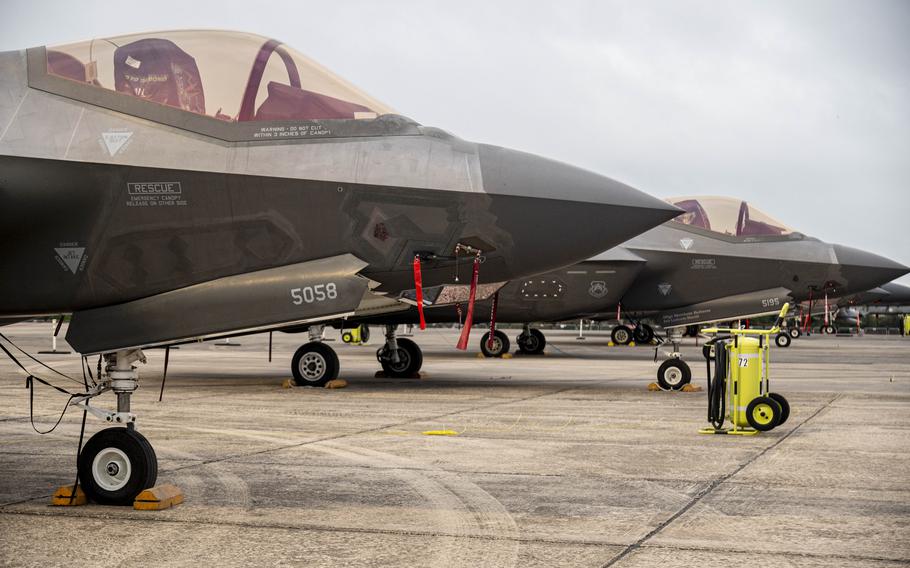 Pictured is an F-16 Fighting Falcon static display featured during The Great Texas Airshow, Saturday, April 6, 2024, at Joint Base San Antonio-Randolph, Texas. 