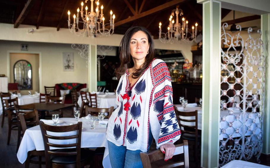I hope there is no war and we can just argue about our borscht, is it more Russian or Ukrainian, says Ukrainian expat Rina Atroshenko at her Tarzana restaurant Traktir Russian Cuisine on Friday, Feb. 18, 2022.