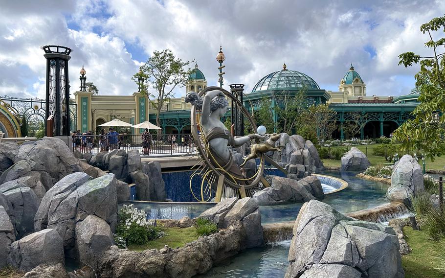 A view from inside Universal Epic Universe’s Celestial Park. 