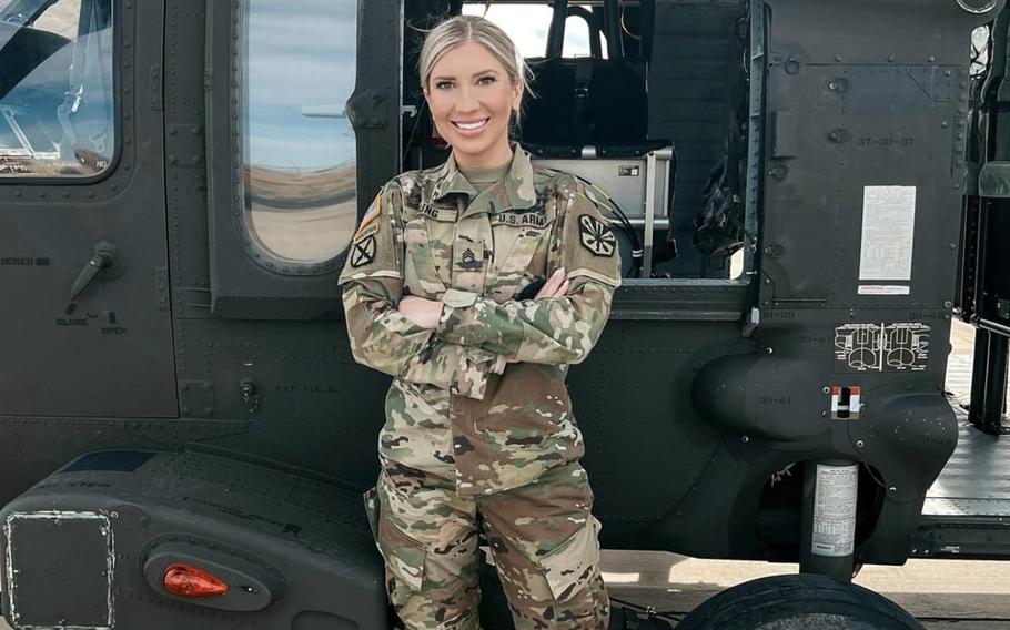 Arizona Army National Guard Staff Sgt. Michelle Young poses in a photo posted to her Instagram account.