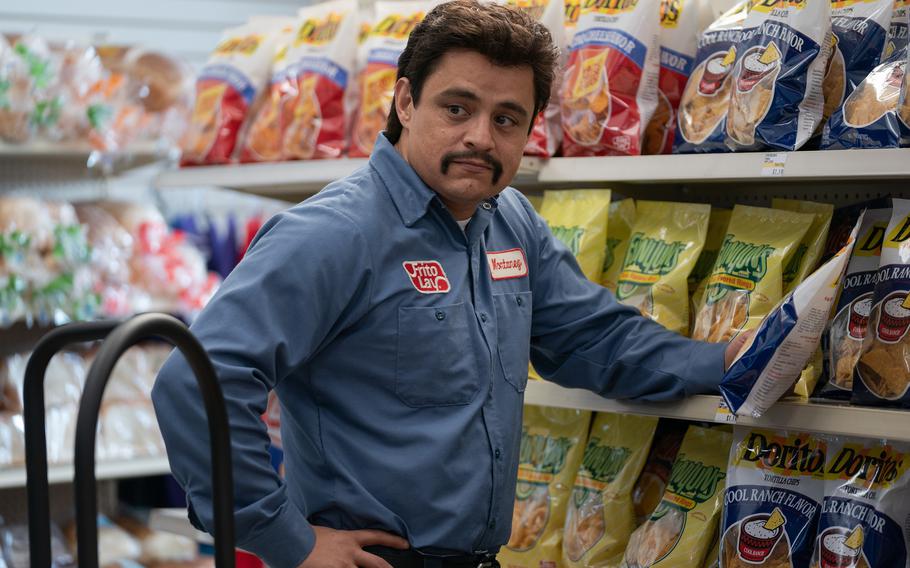 Jesse Garcia stars in “Flamin’ Hot,” the story of how a Frito-Lay employee named Richard Montañez brought his Mexican heritage to bear on what would become Flamin’ Hot Cheetos.  The film will be released in June. 