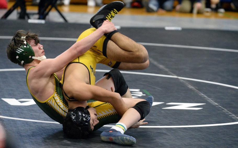 Anthony Mulhall wrestles.