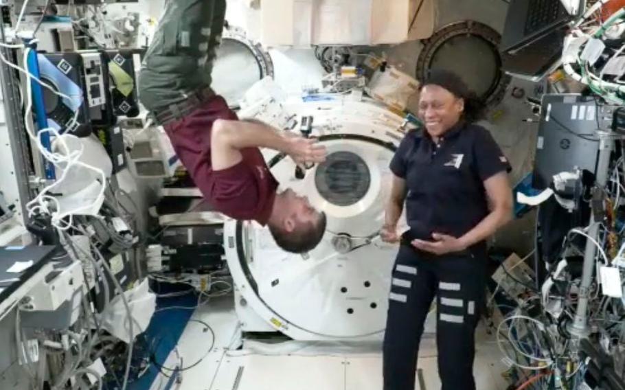 NASA astronauts Jeanette Epps (right) and Matthew Dominick (left) spoke to Syracuse.com last Friday, May 3, 2024, from the International Space Station orbiting 250 miles above Earth.