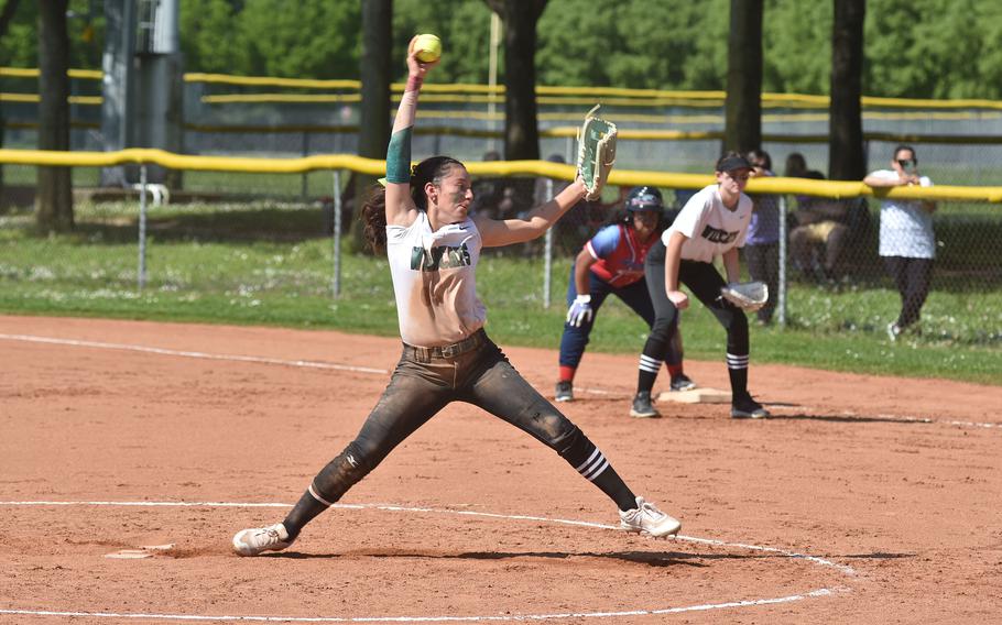 Naples freshman Ari Lopez struck out nine batters in three innings and didn’t allow a hit as the Wildcats defeated Aviano 21-3 in the opener of a doubleheader Saturday, April 13, 2024.