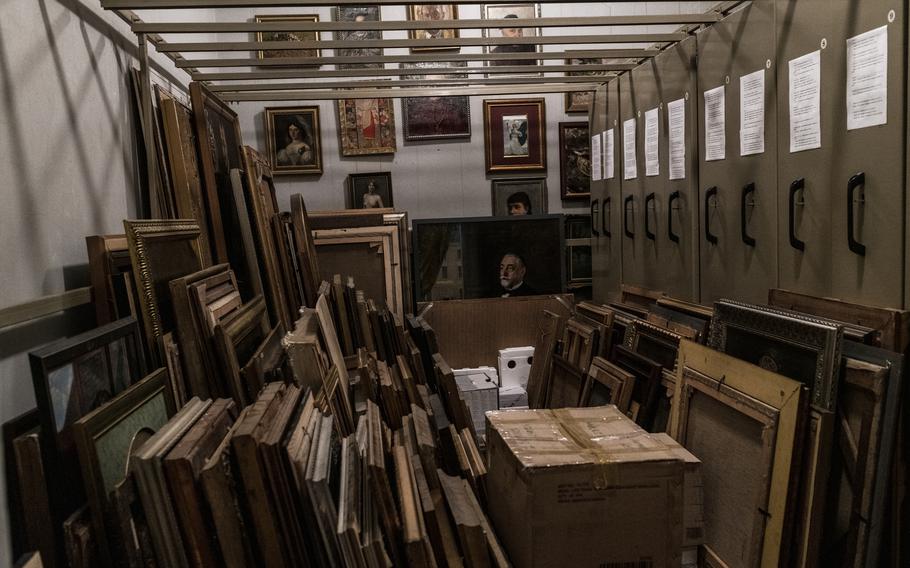 The collection from the Andrey Sheptytsky National Museum in Lviv has been taken down and placed in a safe area. 