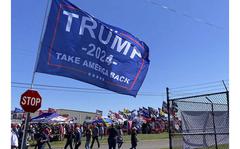 Hundreds gathered at the Waco airport Saturday, March 25, 2023, as they waited for Donald Trump to arrive at his first rally in his 2024 presidential campaign. (Abby Church/Fort Worth Star-Telegram/TNS)
