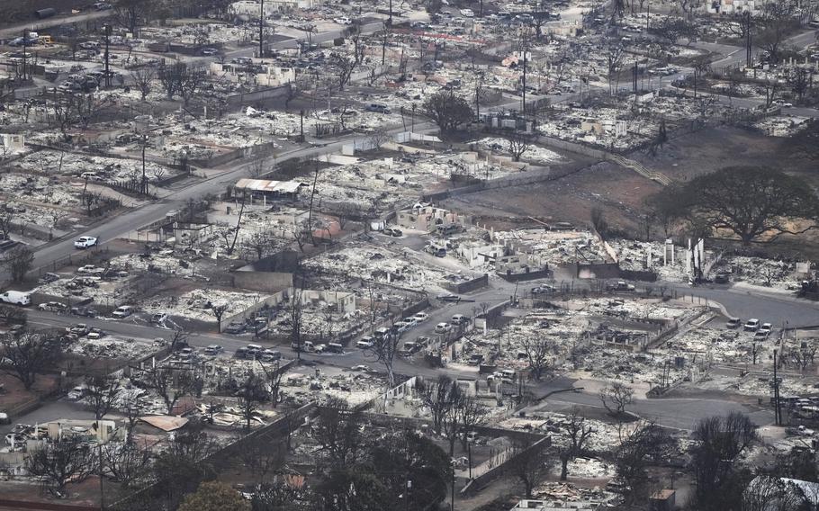 The search of the wildfire wreckage on the Hawaiian island of Maui on Thursday, Aug. 10, 2023, revealed a wasteland of burned-out homes and obliterated communities as firefighters battled the stubborn blaze making it the deadliest in the U.S. in recent years. 