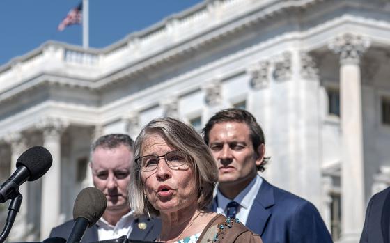 U.S. Rep. Mariannette Miller-Meeks, R-Iowa, attends a briefing on the House side of the U.S. Capitol on Thursday, Sept. 14, 2023, as several members of Congress called for support and assistance for Afghans who risked their lives in working with the U.S. military and other allies serving in Afghanistan prior to the Taliban takeover of the country in 2021.