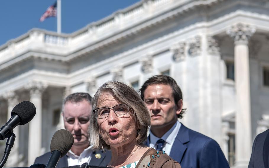 Rep. Mariannette Miller-Meeks, R-Iowa, attends a briefing on the House side of the U.S. Capitol on Thursday, Sept. 14, 2023, as several members of Congress called for support and assistance for Afghans who risked their lives in working with the U.S. military and other allies serving in Afghanistan prior to the Taliban takeover of the country in 2021.