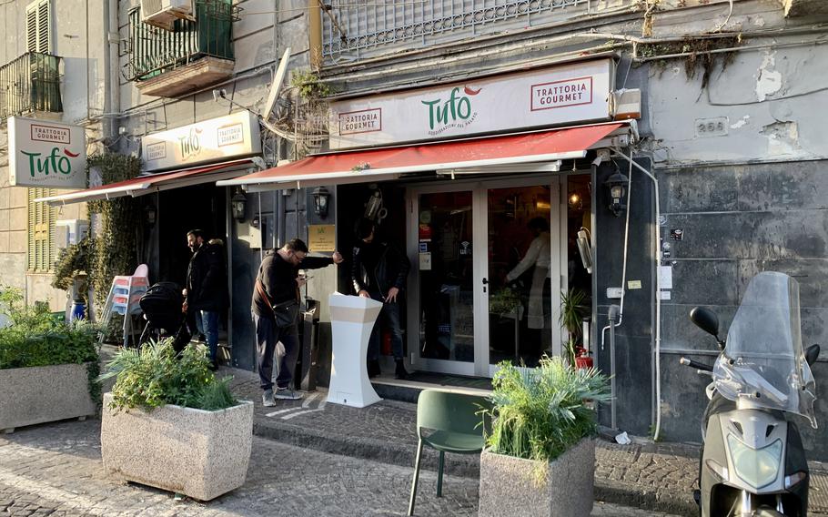 Tufo is located in Naples' Posillipo neighborhood and is popular with local residents. Reservations are recommended as there often is a line of diners waiting for a table, especially at lunch on Saturday and Sunday. 