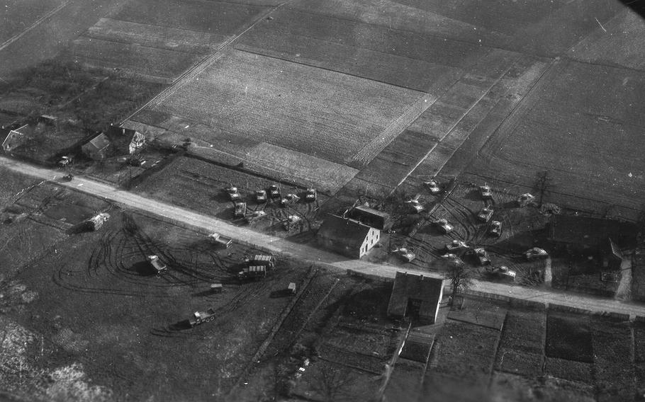An aerial view of units from Operation Viersen in March 1945.
