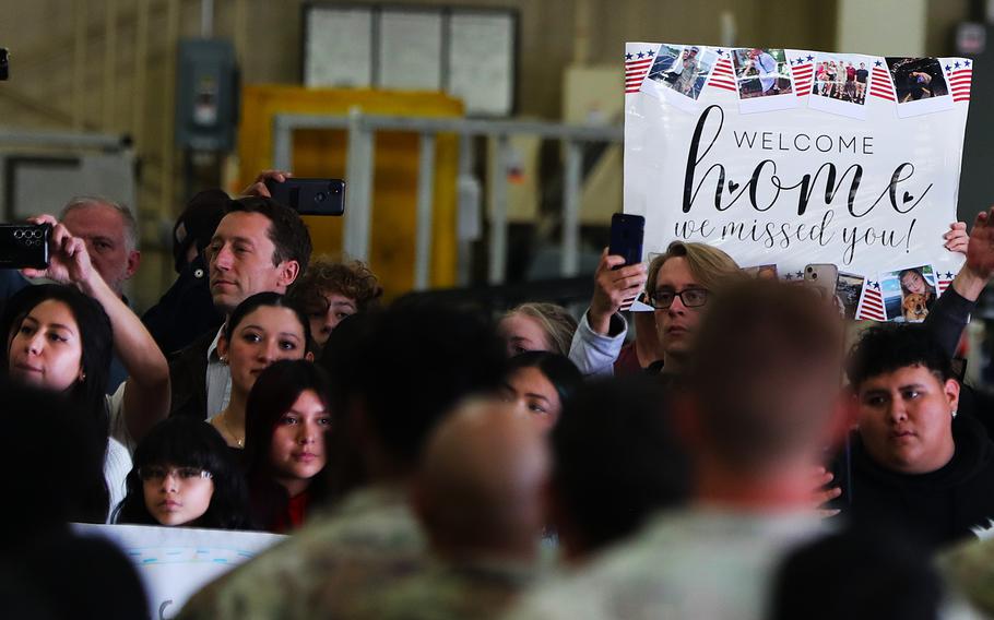 Families celebrate seeing their soldiers for the first