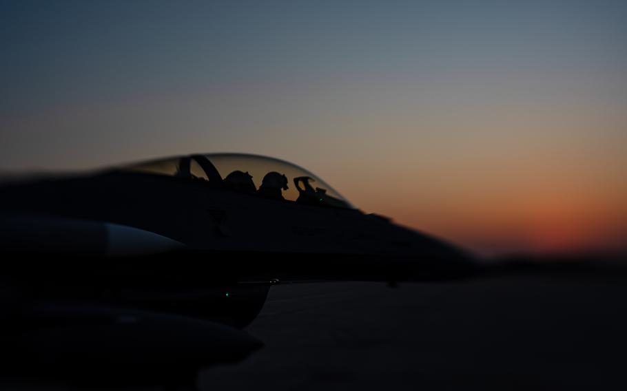 An aircraft prepares to takeoff.