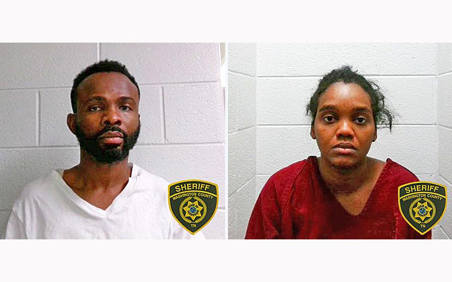 Police booking photos show New Jersey residents Chinagorom Onwumere and Salma Abdalkareem. 