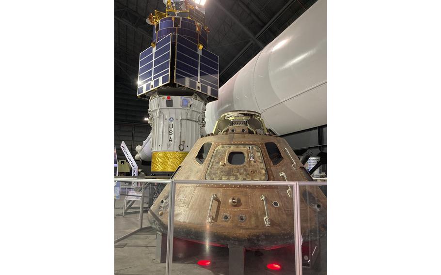 In the Space gallery: the Apollo 15 command module Endeavour, used during the 1971 moon mission with an all-Air Force crew.