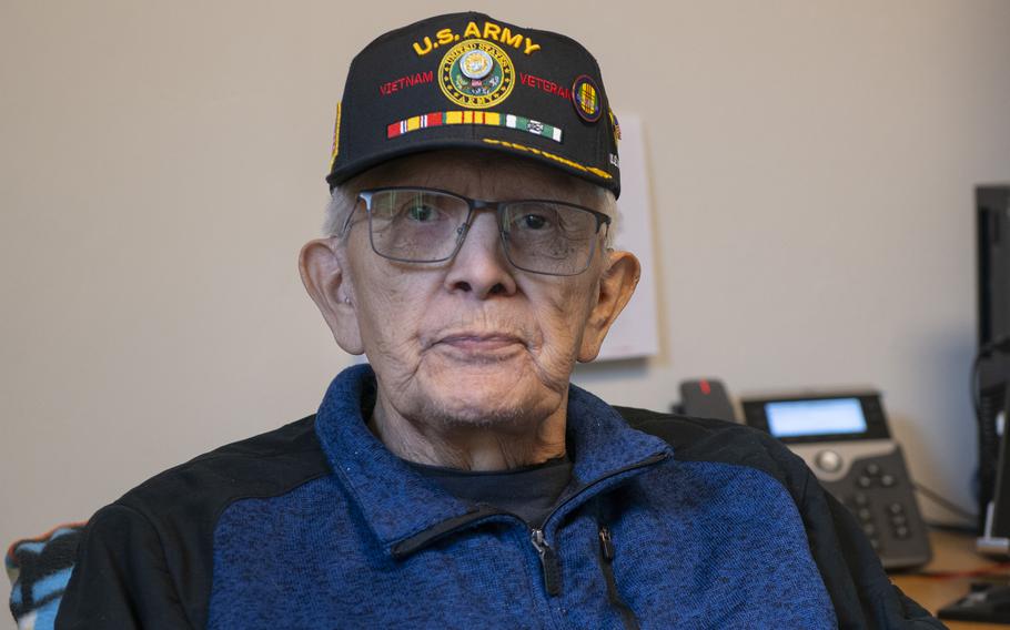 George Bennett sits at his desk on the SEARHC campus in Sitka, Alaska, Monday, April 28, 2025.