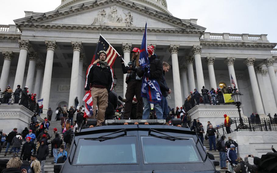 Supporters of President Donald Trump riot at the U.S. Capitol in Washington, D.C., on Wednesday, Jan. 6, 2021.