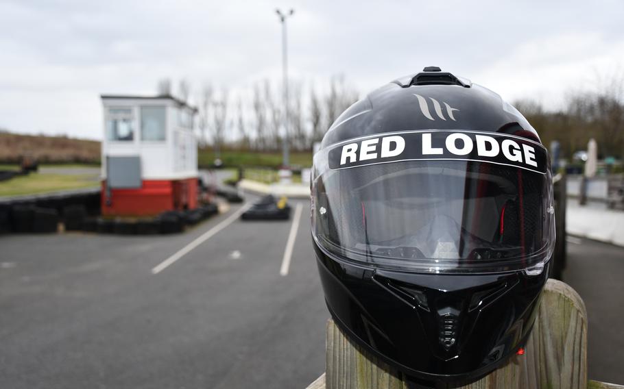 The pit stop at Red Lodge Karting on Dec. 8, 2023. The go-kart track in Red Lodge, England, opened in 1994 and once trained British racing champion Ashley Sutton.