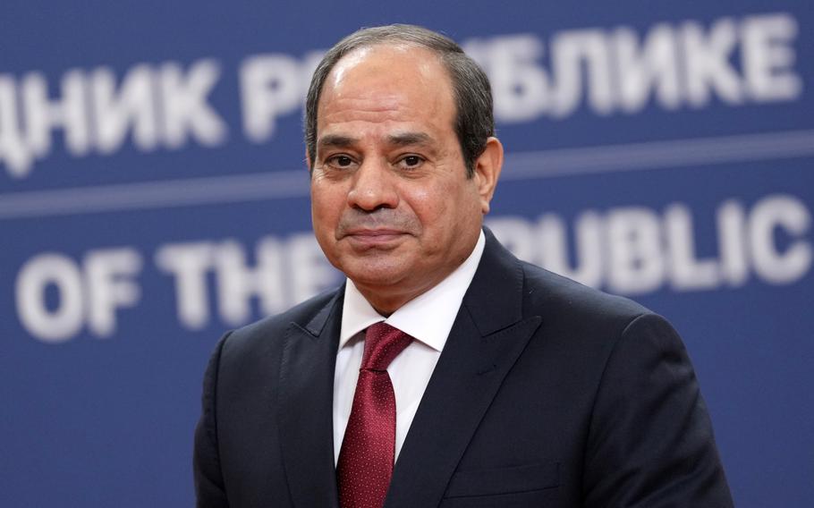 Egyptian President Abdel Fattah el-Sisi holds a press conference in Belgrade, Serbia, July 20, 2022.