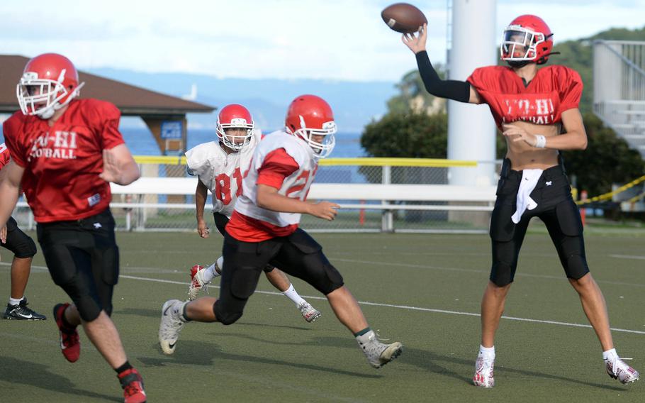 Senior Kellen Broach is one of three who can play quarterback for Nile C. Kinnick.