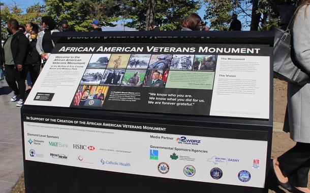The African American Veterans Monument in Buffalo honors living and deceased Black military members. 