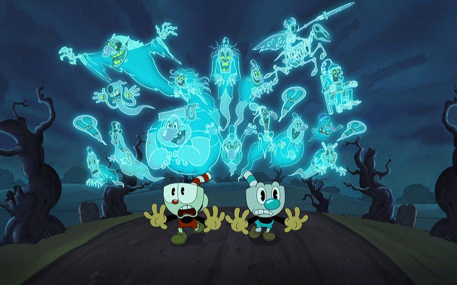 “The Cuphead Show!” (L to R) Tru Valentino as Cuphead and Frank Todaro as Mugman.