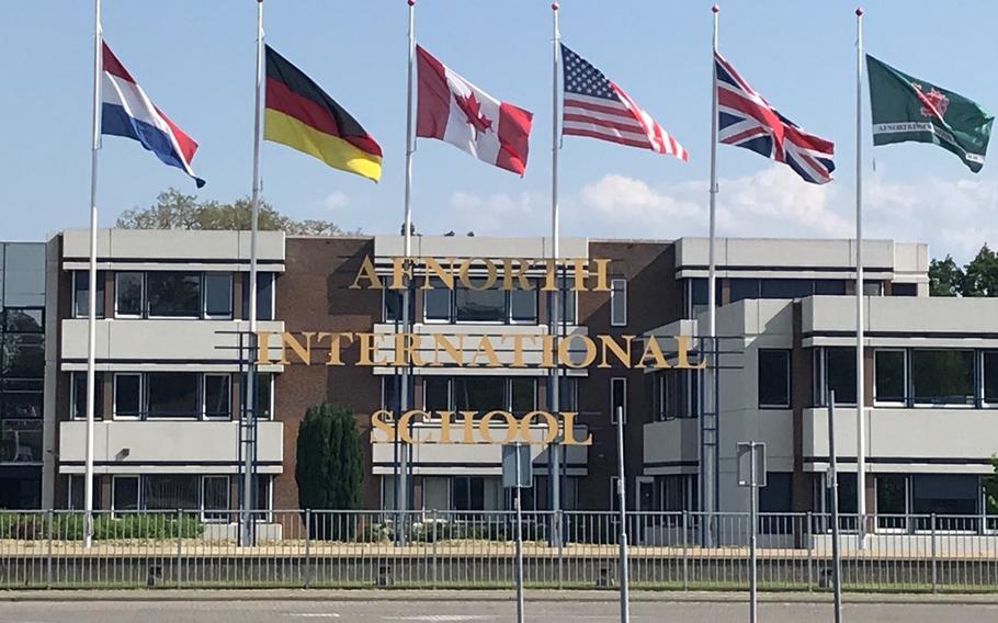 Department of Defense Education Activity’s AFNORTH International School in Brunssum, Netherlands, has about 880 students. In-person classes at the school are being delayed by a rise in COVID-19 cases and Dutch requirements.