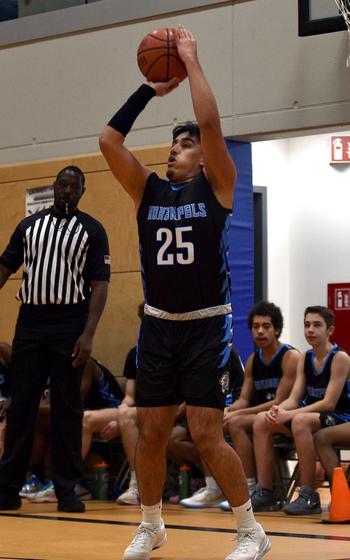 Jayden Ruelas shoots from long range.