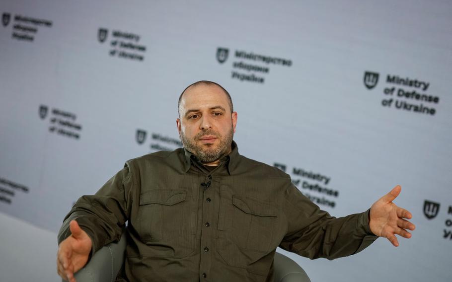 Ukraine’s Defense Minister Rustem Umerov during an interview with Reuters in Kyiv, Ukraine, May 27, 2024. 
