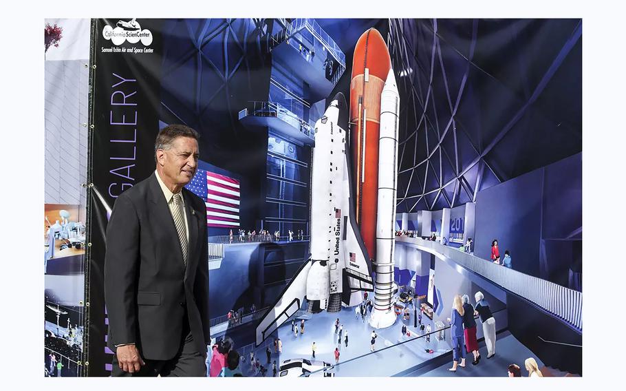 Jeffrey Rudolph, president of the California Science Center, at the groundbreaking of the Samuel Oschin Air and Space Center in 2022.