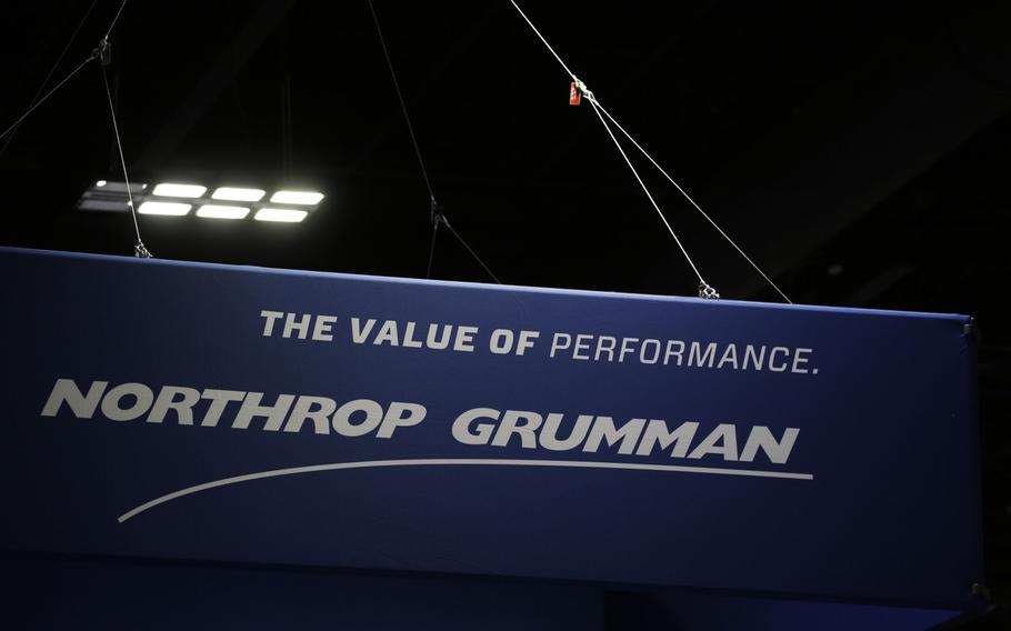 A Northrop Grumman Corp. sign during the Special Operations Forces Industry Conference (SOFIC) in Tampa, Fla., on May 22, 2018.