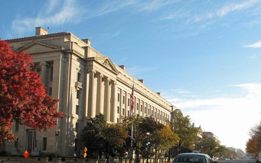 The Robert F. Kennedy Department of Justice Building in Washington, D.C. Officials say a federal agent misused law enforcement data for personal reasons while assigned to a task force in the Uvalde County Sheriff’s Office.