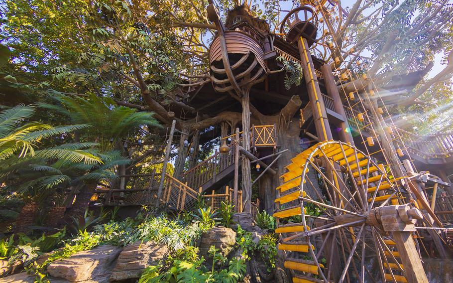Paying tribute to the original treehouse that Walt Disney and his Imagineers built in 1962 for the movie “Swiss Family Robinson,” the Adventureland Treehouse inspired by Walt Disney’s Swiss Family Robinson re-opened on Nov. 10, 2023, at Disneyland Park in Anaheim, Calif. 
