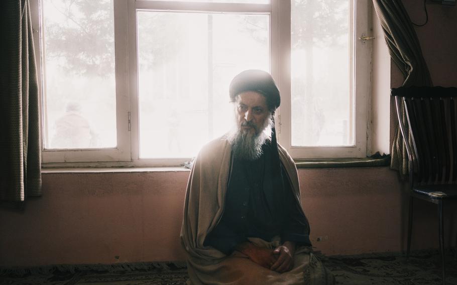 Sayed Hesham Jawadi Balkhabi, a pro-Taliban Hazara cleric, poses for a portrait in Kabul on Oct. 11, 2021.