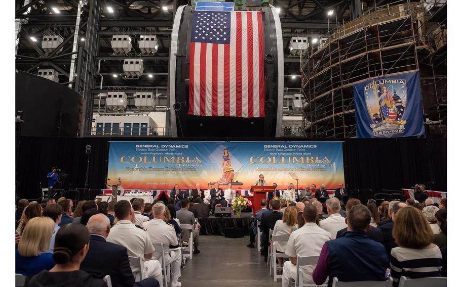 Electric Boat marks the laying of the keel of the submarine District of Columbia (SSBN 826) on June 4, 2022, in North Kingstown, R.I.