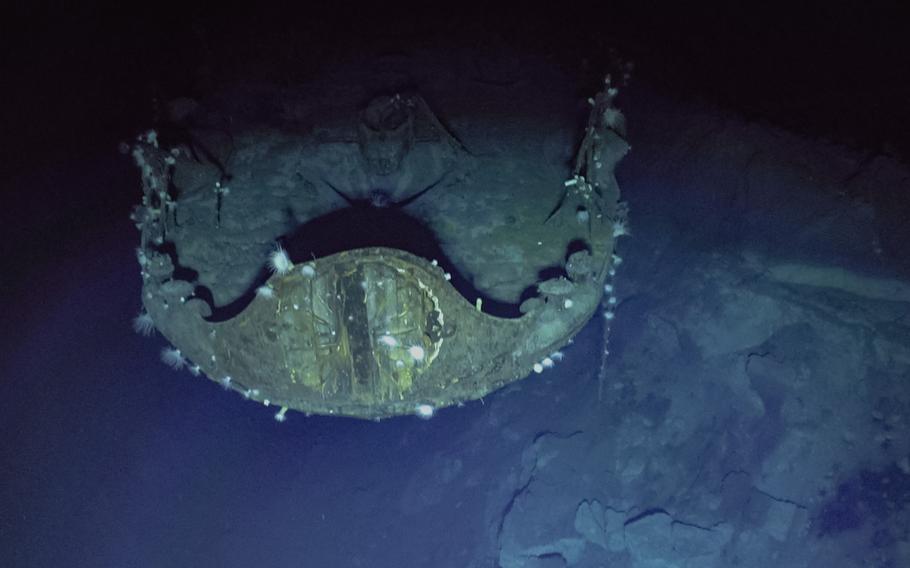 This chrysanthemum emblem was also found on the ship, indicating it belonged to the Japanese emperor, historians say. 