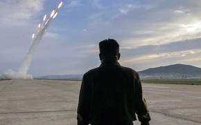 North Korean leader Kim Jong Un oversees a multiple launch rocket system drill in Pyongyang, May 30, 2024, in this image from the state-run Korean Central News Agency. 